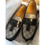 ［全新僅開封]2022 GUCCI 男鞋 GG LOAFER WITH TASSEL 提花 老花 皮鞋控 樂福鞋 經典款