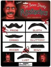 Seven Deadly Mustaches: Realistic Acting Costume Funny Roleplay Accessories