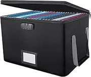 Fireproof Document Box Fireproof Document Box with Lock, Fireproof File Box, Collapsible Lockable Document Box, File Organizer Box with Handle for Hanging Letter/Legal Folder