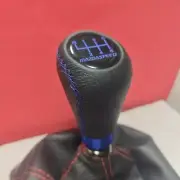 MS BLUE STITCHES LEATHER 6S SHIFT GEAR KNOB for MAZDA 2 3 6 CX4 CX5 MX5 MIATA ND