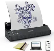 Cordless Thermal Printer Tattoo, 2023 Upgrade Tattoo Stencil Printer Rechargeable Thermal Transfer Copier Portable Tattoo Thermal Machine Compatible with iOS Android PC with 10pcs Transfer Paper