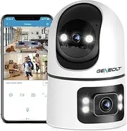 [GENBOLT] WiFi Security Camera Indoor, 360°Dual Lens Home Surveillance IP Camera CCTV with Humanoid Detection, Auto Cruise Nanny Pet Dog Cam, 2.4&5GHz Dual WiFi Baby Monitor with Audio Alarm
