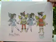 Forever Friends Fairy 4 Faeries Signed Print 11 x 8.5" Vintage