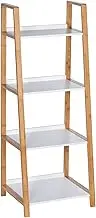 Wenko 50711100 Finja Shelving Unit with 4 Shelves, Bamboo, 43 x 112 x 36 cm, Brown