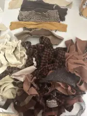 100% wool fabric strips and pieces over 1 pound great for rug hooking and...