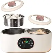 Rice Cooker with Double Pots, 3.6L Multi-Function Rice Cooker, Electric Hot Pot, Smart Low Sugar Rice Cooker, 6 Preset Menus, 9H Smart Reservation, Non-Stick Liner, Easy to Clean