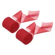 2 Rolls Chiffon Ribbon, 1-1/2 Inch x 5.5 Yard Silk Satin Ribbon, Red