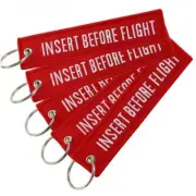 5pcs Remove Before Pew Pew Key Chian Embroidery Key Tag Fobs Keychain