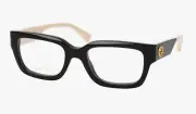 New GUCCI Reading Glasses GG1666O 005 53-20 145 Black & Ivory Frames Readers