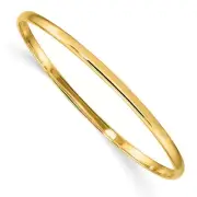 14k Yellow Gold Children's Polished Slip-On Baby ID Bangle Kids Bracelet 5.5"