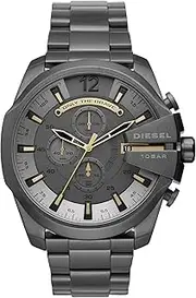 [Diesel] Men's Mega Chief Chronograph, 59 mm Case Size, Stainless Steel Watch