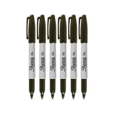 Sharpie Permanent Markers Pack Of 6 Black Fine Point Quick Dry Water Resistant