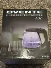 Ovente Electric Hot Water Portable Glass Kettle with Filter 1.5Liter Black KG83B