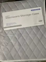 The Container Store Grey Quilted Stemware/Wine Glass Storage Case