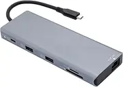 USB 4.0 Docking Station 10-in-1, 8K USB C Docking Station with HDMI2.1, DP1.4, 10Gbps Data, 140W Charging, Ethernet, Card Reader, 3.5mm Jack, Portable and Durable