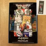 Zippo 02526 Vintage Fuel Can Collage 540 Color Wrap Around Lighter + FLINT PACK