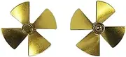 LUMIXE 1pair 4 Blade Metal Propeller Diameter 50mm 45mm 40mm 35mm 30mm Shaft Hole M4 Left Right Paddle, for Marine Model Boat Replace Boat Propeller (Color : 1pair 30mm)
