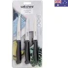 Laser Steak Knife Box, 6 Piece, Kitchen Knife Set, Silver & Black, W1184