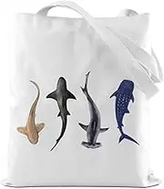 CFGBFDGH Turtle Gifts Shark Gifts Tote Bag, Hedgehog Horse Gifts for Women Girls, Animals Reusable Grocery Bag Shopping Bag