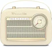 TechniSat Transita 130 Portable DAB+/FM Radio with FM Frequency Controller (Bluetooth Audio Streaming, USB, Dot-Matrix LC Display, Battery for up to 24 Hours, Carry Handle, Faux Leather Casing) Beige