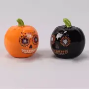 Mini Sugar Skull Pumpkin Salt and Pepper Shaker