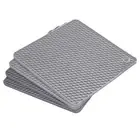 4pcs Silicone Trivets for Pots Pans, Square Hot Pads-Dark Grey+Light Grey