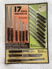 Vintage 17 Piece KITCHEN CUTLERY SET Store Display UNOPENED SEALED Knife Steak