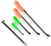 5 pc Pry Bar Set Rolling Heel Crow Bar Lever Long 8" 12" 18" 24" Mechanics Tool