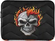 Funny Skull Black Computer Bags for Laptops, Puffy Laptop 13 Inch Sleeve for Women Men