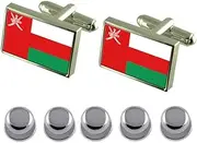 [Select Gifts] Shirt Dress Studs Oman Flag Cufflinks