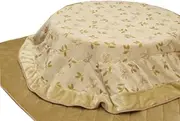 Chenille Round Kotatsu Kake-Shiki Futon Set Poem Color Beige Size Diameter 200cm