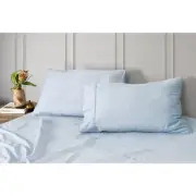 Tontine King Bed Fitted Sheet Set Australian Cotton 300TC Bedroom Powder Blue