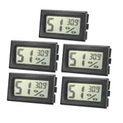 Black Digital Temperature Humidity Meters Gauge Thermometer Hygrometer 5pcs