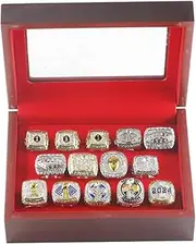 14PCS Fantasy Football Rings 2011 to 2024 Championship Rings Collection FFL Championship Trophy Gift Box Ring Display Box