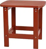 [Flash Furniture] Charlestown Poly Resin Adirondack Side Table - Red - All-Weather - Indoor/Outdoor