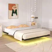 Advwin Queen Floating Bed Frame with LED Lights Black