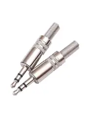 Huiyun 10pcs 3.5mm Stereo Plug 3.5mm 3-Pole Stereo Metal Plug Connector 3.5 Plug & Jack Adapter With Soldering Wire Terminals