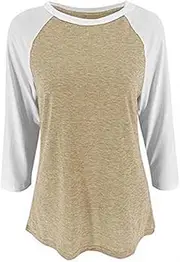 [Elogoog] Sexy Tops for Women Women's 3/4 Sleeve Tops Sleeve T Shirt Women's Top Workout Tops for Women Womens 3/4