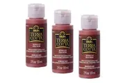 3x Plaid FolkArt Terra Cotta 59ml Acrylic Art Paint Red Clay Textured Finish