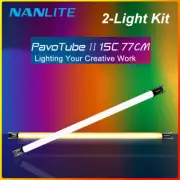 2Pcs Nanlite PavoTube II 15C 30W 77cm RGBWW LED Video Tube Light 2700K-7500K APP