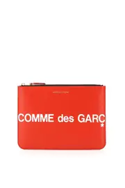 [COMME DES GARCONS WALLET] COMME DES GARCONS WALLET leather pouch with logo OS Red