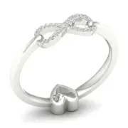 10K White Gold Diamond Heart Engagement Ring Size 6 (0.1ct/SI2,H-I)