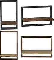 Square Floating Shelf for Wall - Set Floating Shelves - Wall Mounted Shelves Mounting Brackets for Living Room Bedroom or Offices