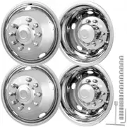 VEVOR 50cm 8 Lug Wheel Simulators, 304 Stainless Steel Wheel Simulator Kit with Mirror Polished Finish, 2 Front and 2 Rear Wheel Covers Fit for For Fo