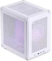 C6 White Mini MATX Mesh Case,Simple Compact Desktop Micro ATX Chassis,Upper Cove