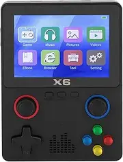 X6 Handheld Games Consoles with Dual 3D Rocker, 3.5in IPS Screen Retro Gaming Console - 11 Emulators Support, Built in 10000+ Games, 2 Players Support (32G) (Black)