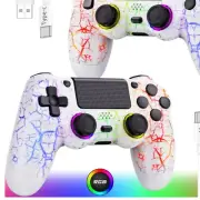 RGB Light-Up Wireless Controller Set for PS4/PC - Enhanced Gaming Experience