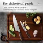 2Pcs Set Knife Kitchen Chef Utility Slicer Meat Fish Vegetable 1.4116 Steel Wood