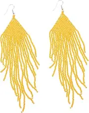 [WRITWAA] 3 Pairs vintage European and American pendant bohemia Bohemia Style Earrings Beads manual tassel Hanging folk-custom beaded Drop Earrings earring