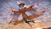 Anime girls makkuro artwork pointy ears wings japanese Playmat Game Mat Desk